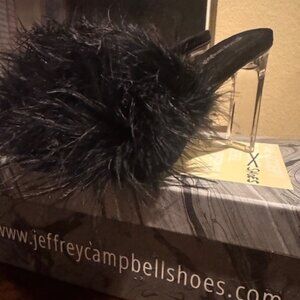 Jeffrey Campbell Black Feathered Mules